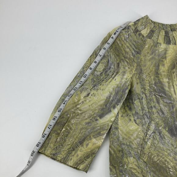 People Like Frank Womens Green Silver 3/4 Sleeve Swing Jacket Size 8 New - Picture 14 of 14